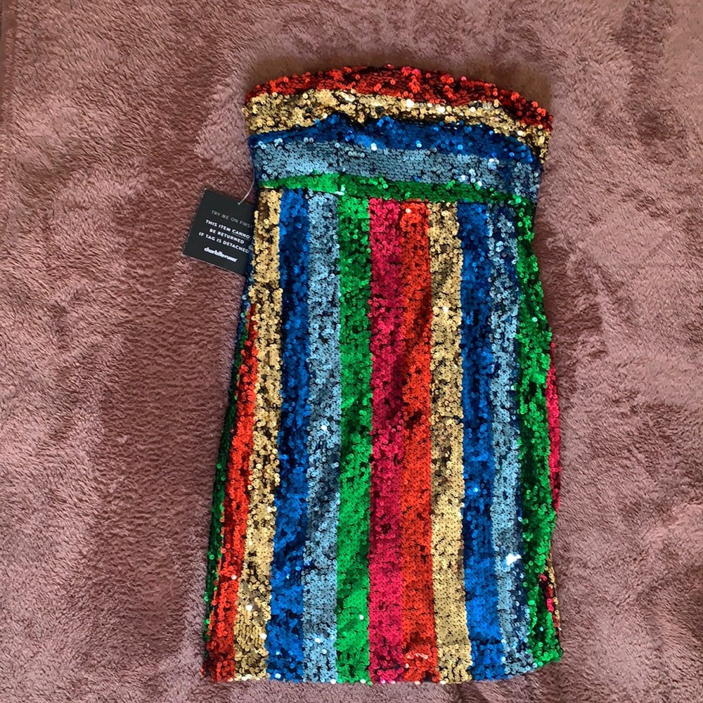 Sequin strapless dress